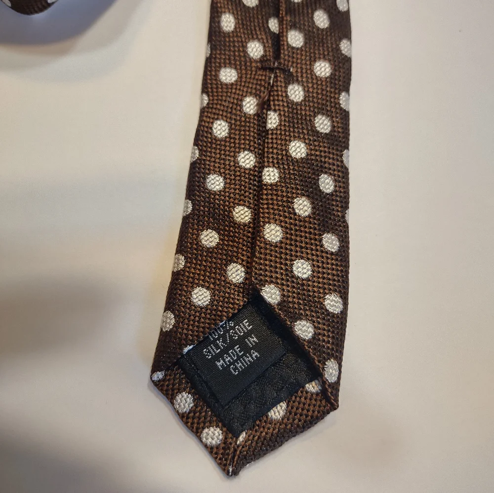 Sean John Brown Polka Dot As Silk Tie